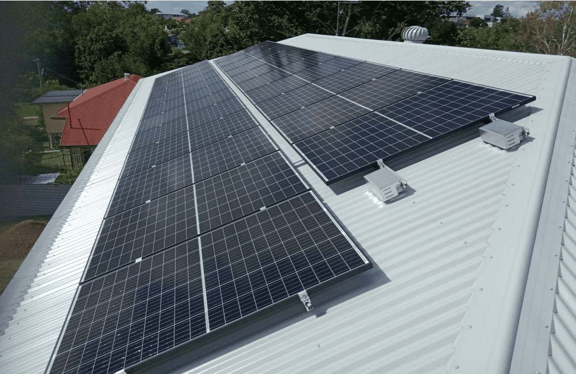 Tilted rooftop solar panels