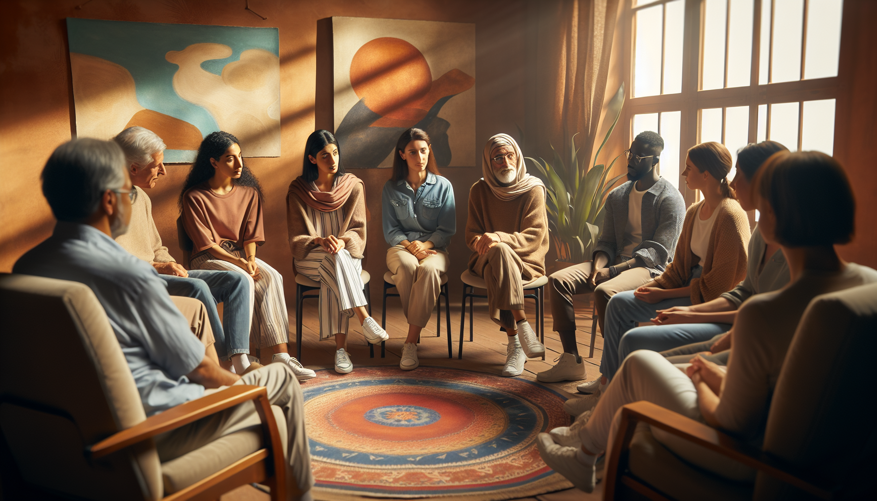 Illustration of support group meeting