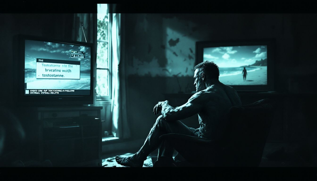 A visual representation of symptoms associated with low testosterone.