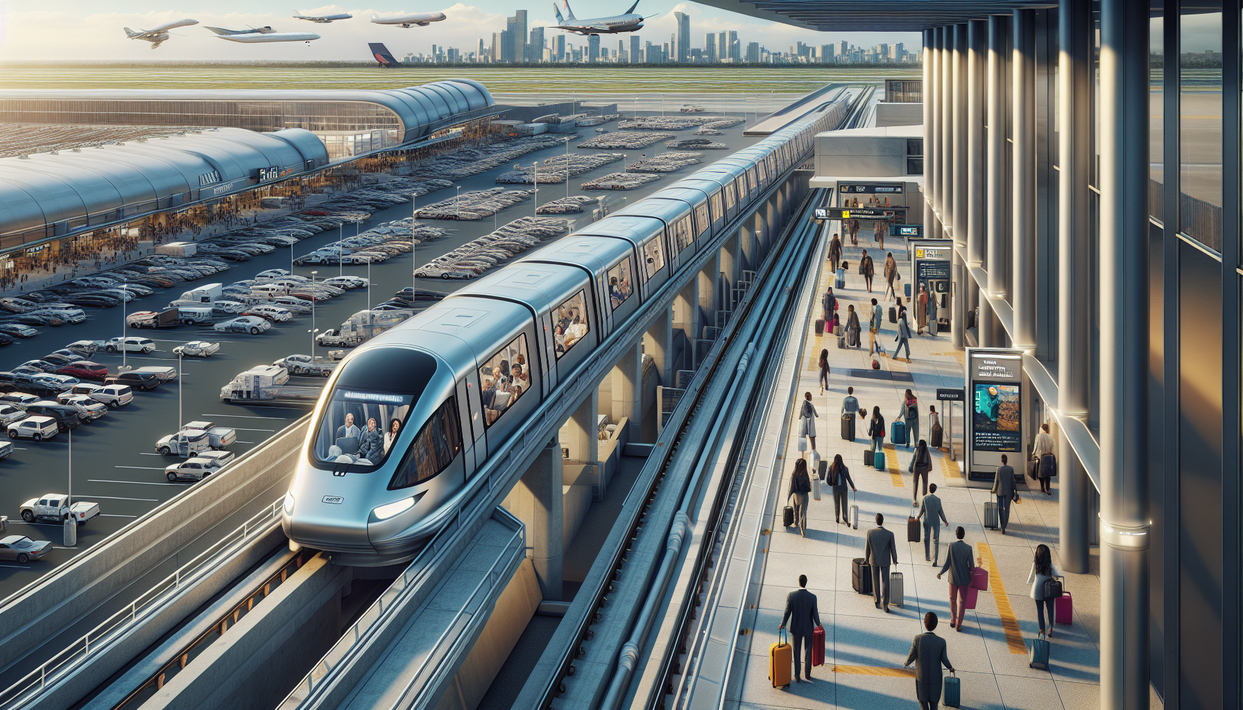 AirTrain connection between terminals at Newark Liberty International Airport