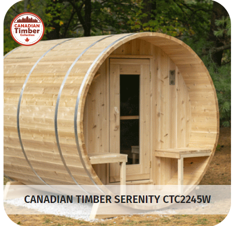 The long lasting Canadian Timber Serenity traditional Outdoor Sauna room by from Airpuria.