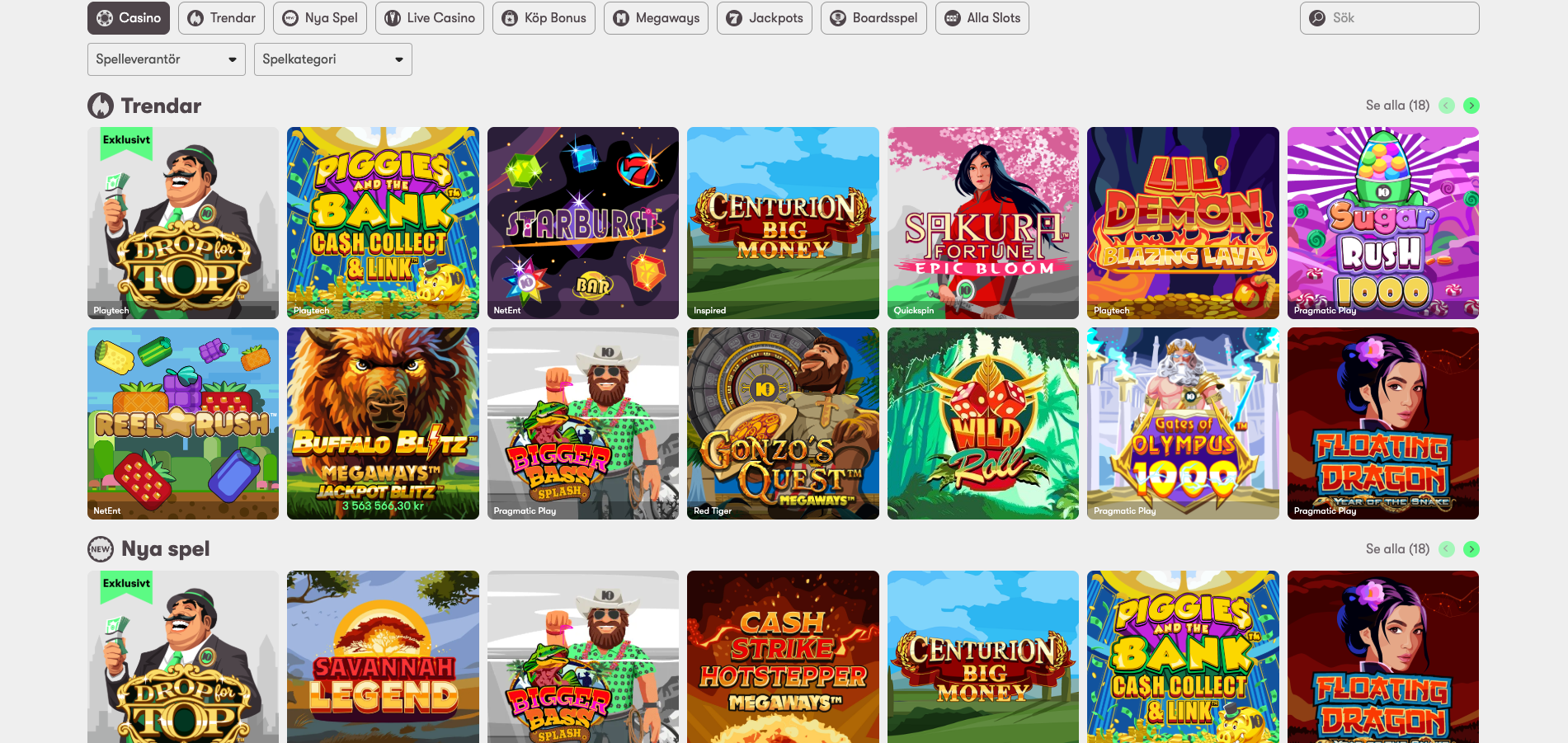 10bet casino utbud slots