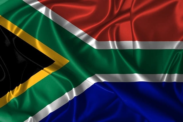 The South African flag representing South African poetry.