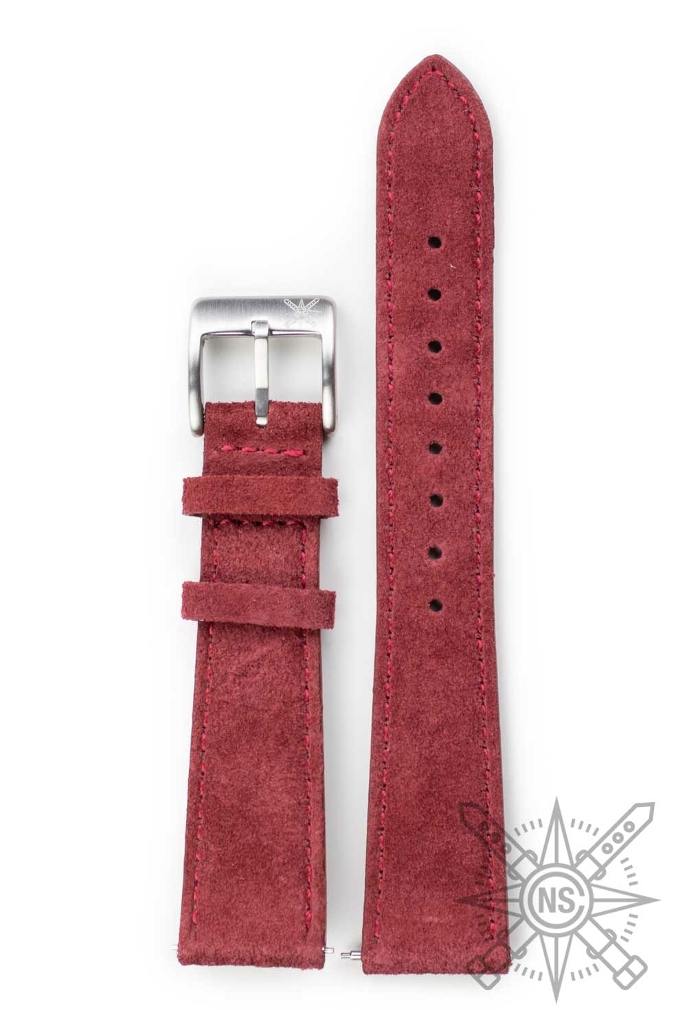A collection of suede watch straps in various colors and styles.