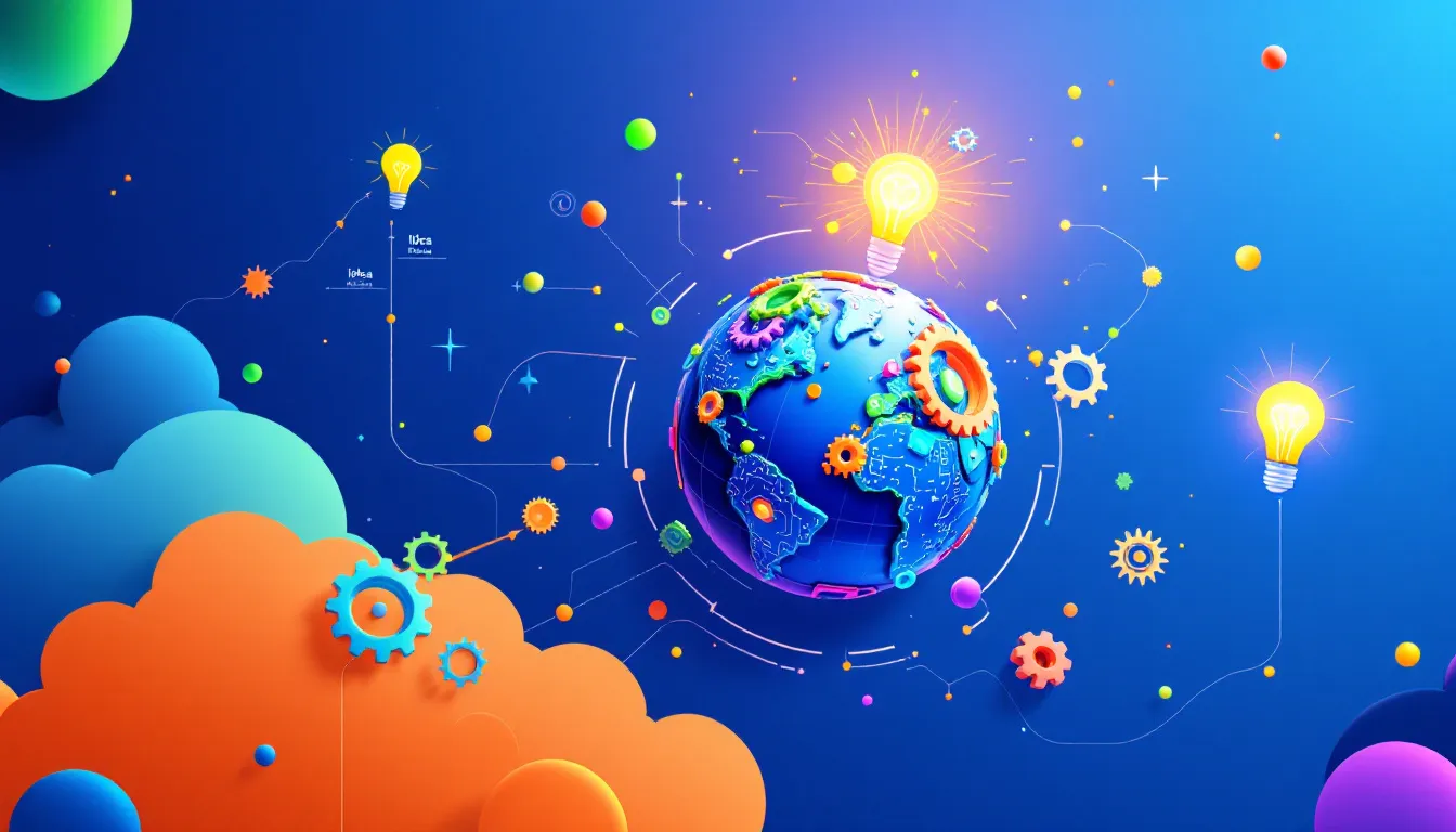 A visual representation of key characteristics of successful business ideas, showcasing various business activities.