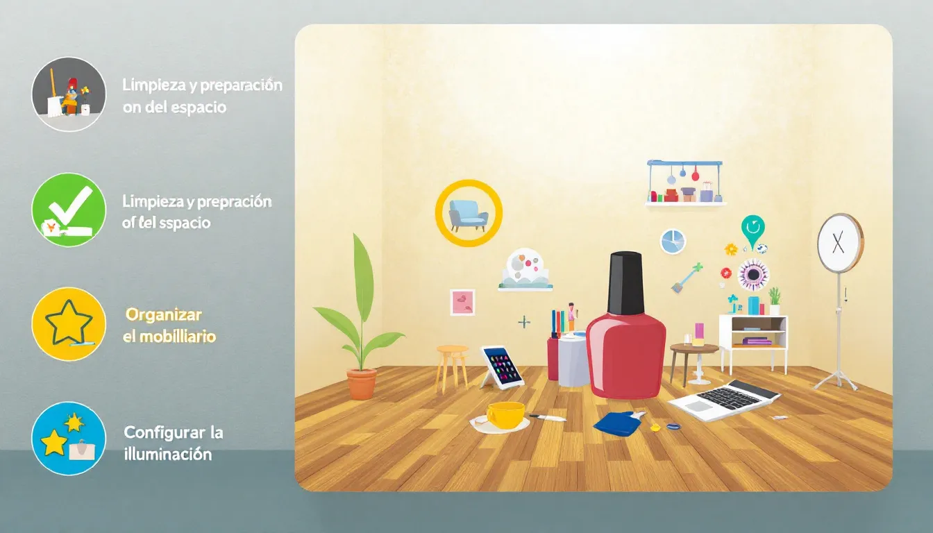 Acondicionamiento del espacio para un salón de uñas.