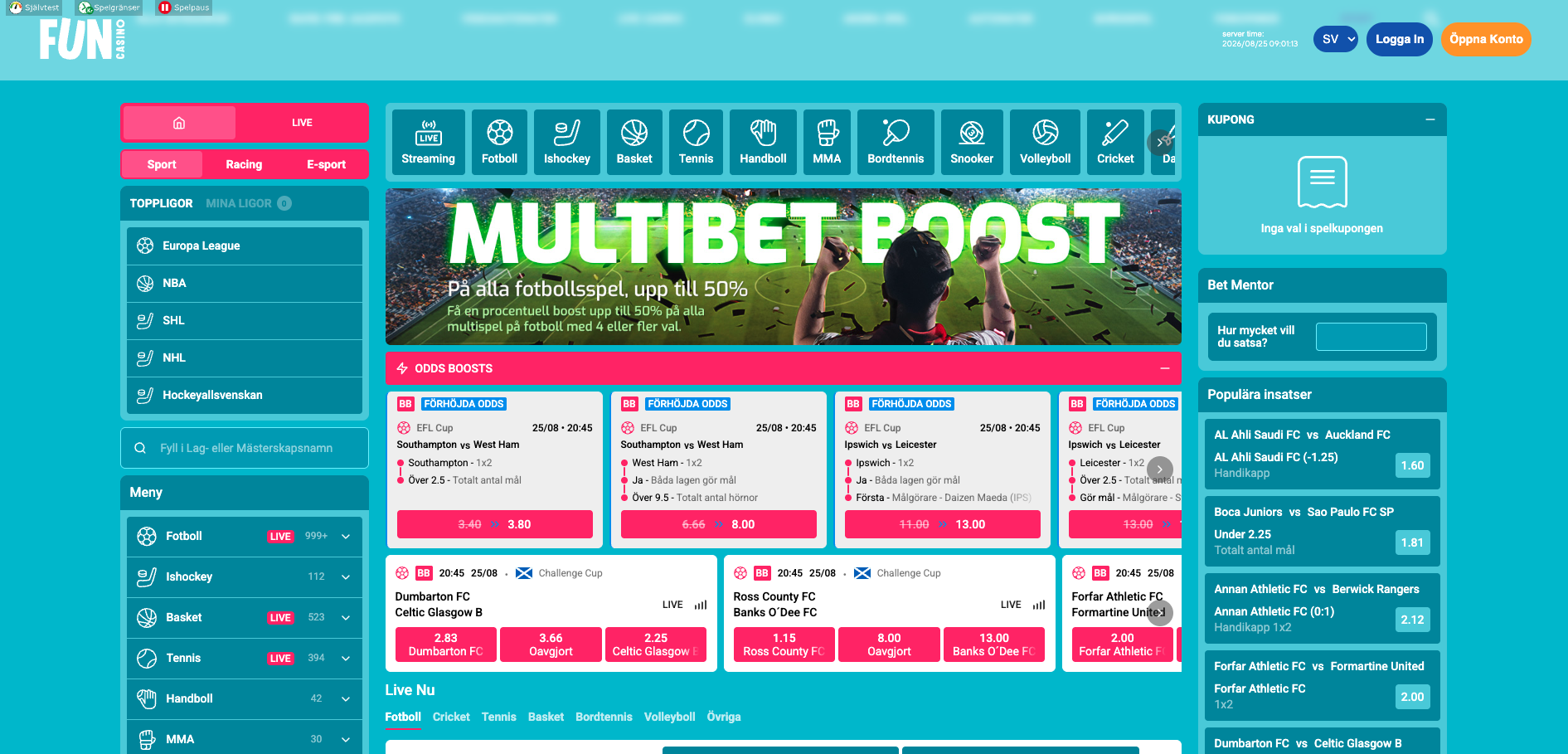 fun casino odds