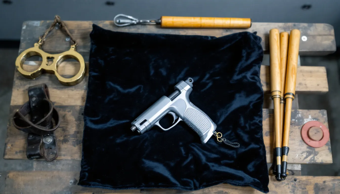 The image depicts a variety of self-defense tools, including body armor, firearms, and protective gear, designed to enhance public safety and aid law enforcement agencies in combatting crime. These tools are essential for police officers and other members of law enforcement to improve operational efficiency and ensure the safety of citizens during criminal investigations.