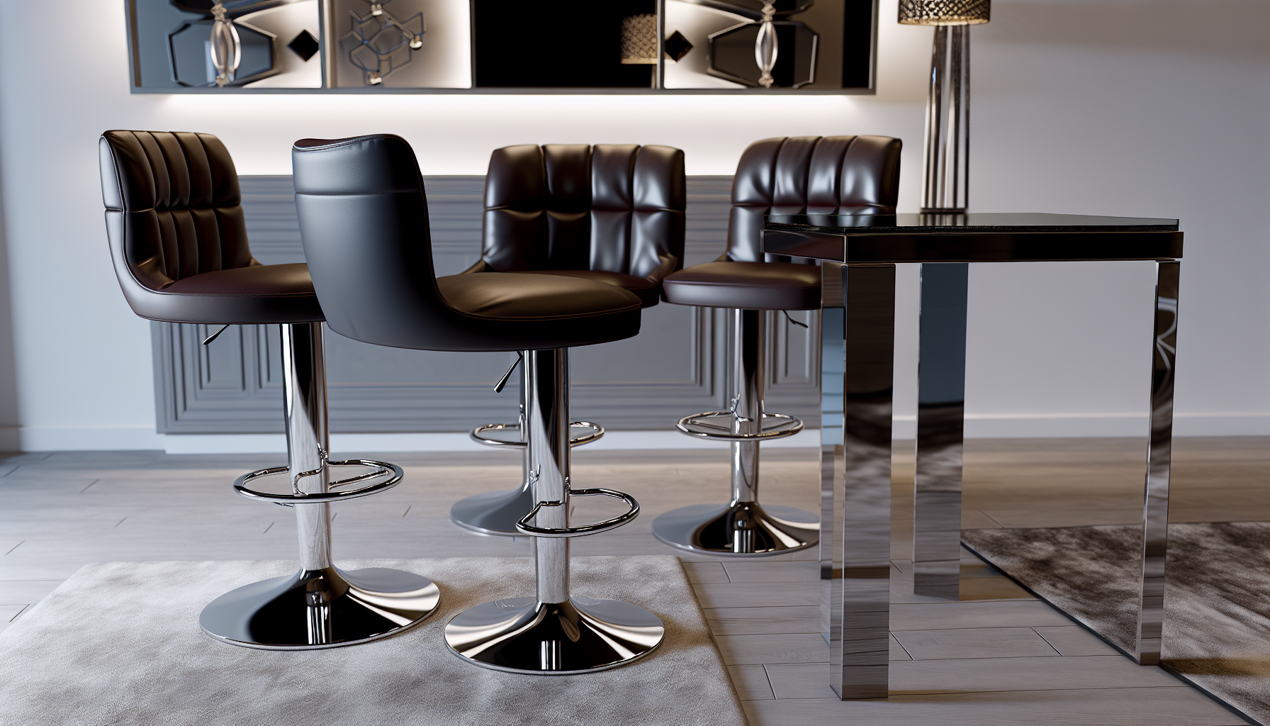 Swivel bar stools in a contemporary setting