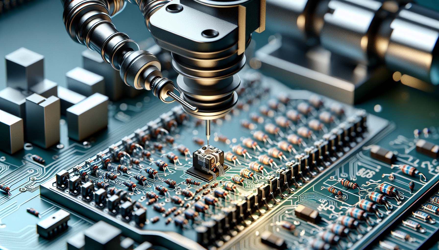 Illustration of soldering and surface mount technology for integrating resistors