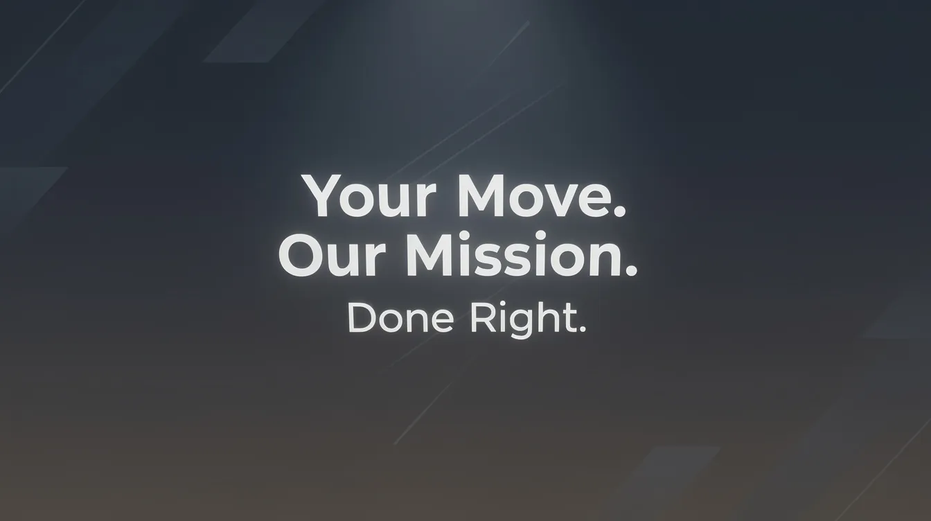 The image features a bold slogan reading "Your Move. Our Mission. Done Right." which emphasizes the commitment of a professional Nashville moving company to provide reliable and efficient moving services. This message highlights the company's dedication to customer satisfaction in the Nashville metro area, making it an appealing choice for anyone looking for the best <a href=