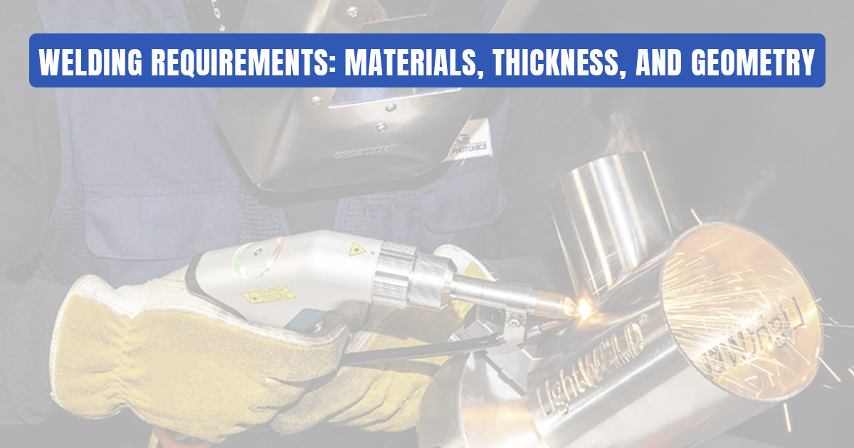 Operator using handheld laser welder on stainless steel tubing.