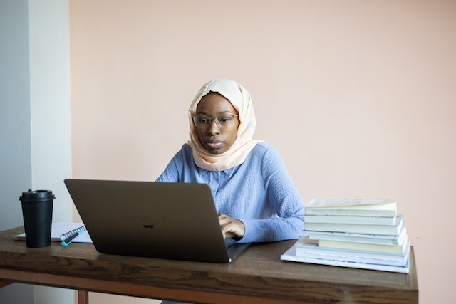 Student on laptop