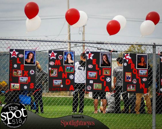 Senior Posters that feature a photo of each of your players make a special keepsake. Source: Pinterest.
