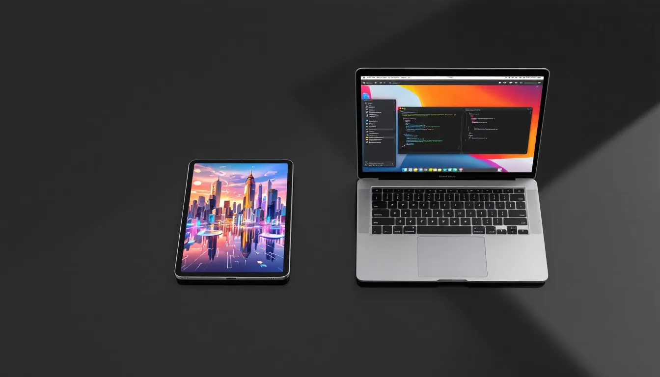 Hardware-Vergleich zwischen iPad und MacBook.