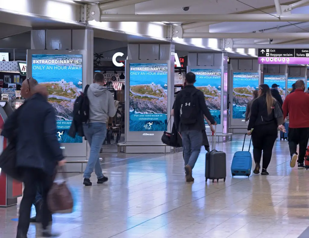 DOOH advertising at Edinburgh Airport.