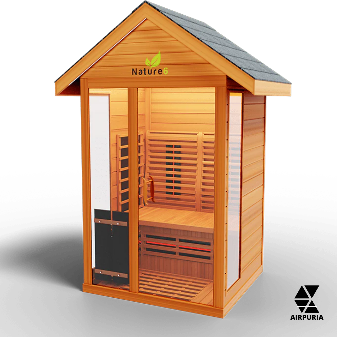 An image of the Nature 6 Outdoor Sauna from Airpuria with free shipping.