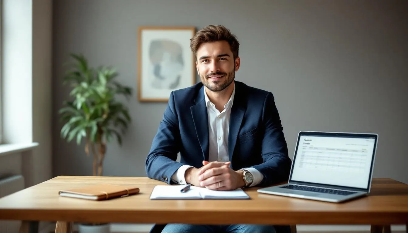 A professional person is focused on developing career planning documents at a clean desk, equipped with a laptop and notepad, as they explore their career path and new job opportunities. Their workspace reflects a positive attitude and critical thinking skills essential for navigating the job market and advancing in their career.