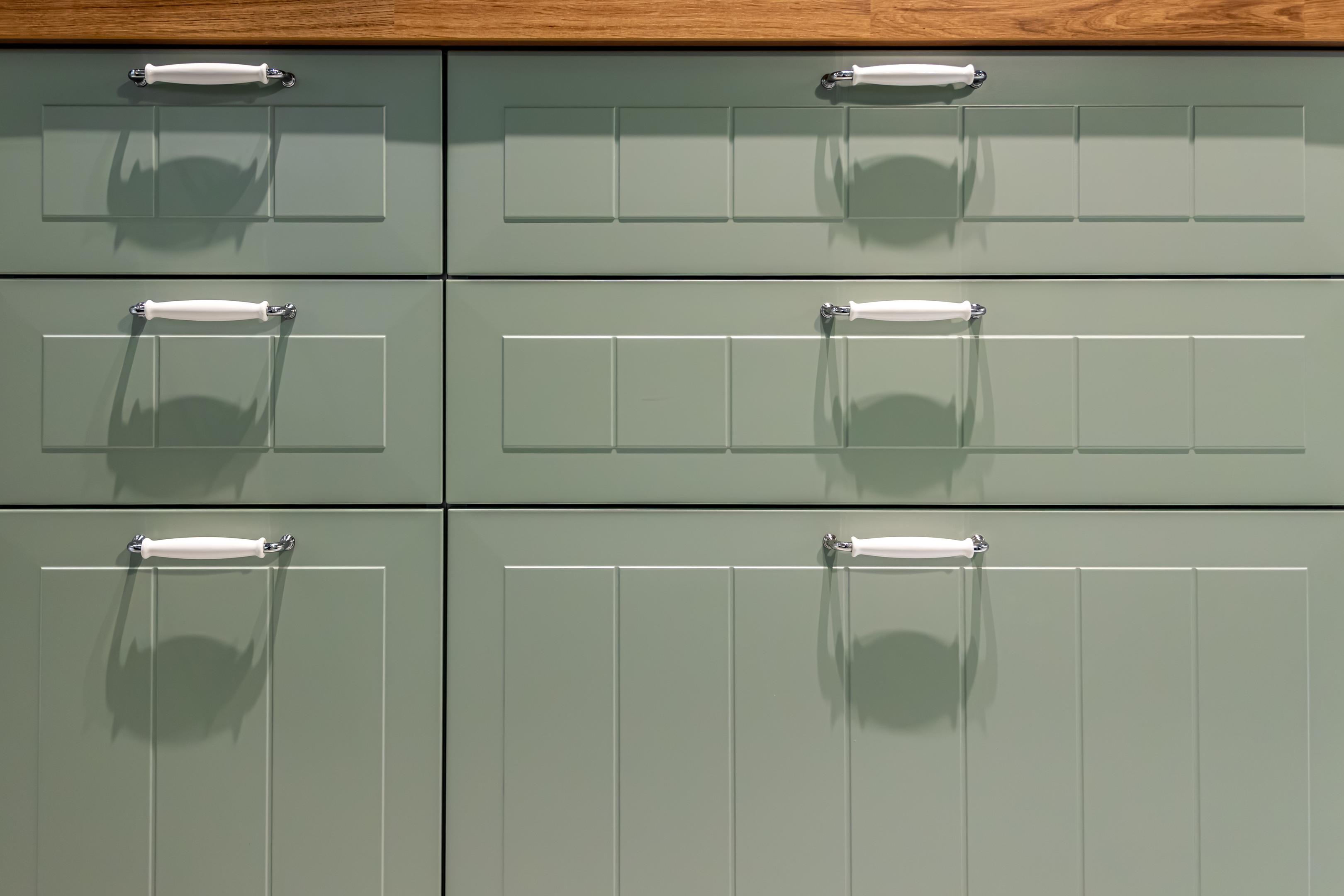 Sage Green kitchen cabinets