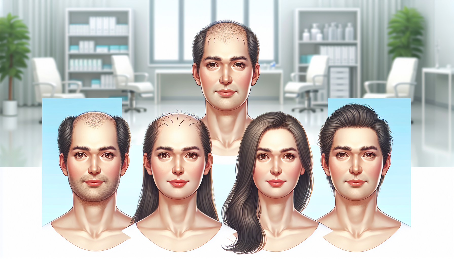 Illustration of suitable candidates for PRP hair loss treatments