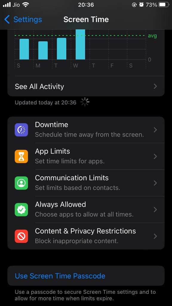 App limits and downtime option to block apps