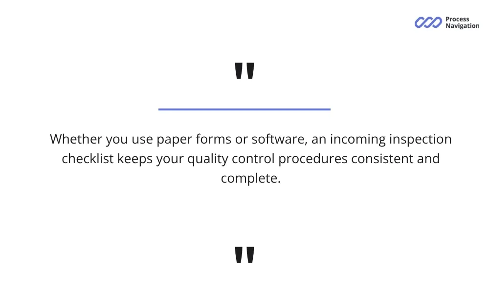 How incoming inspection checklist should look like