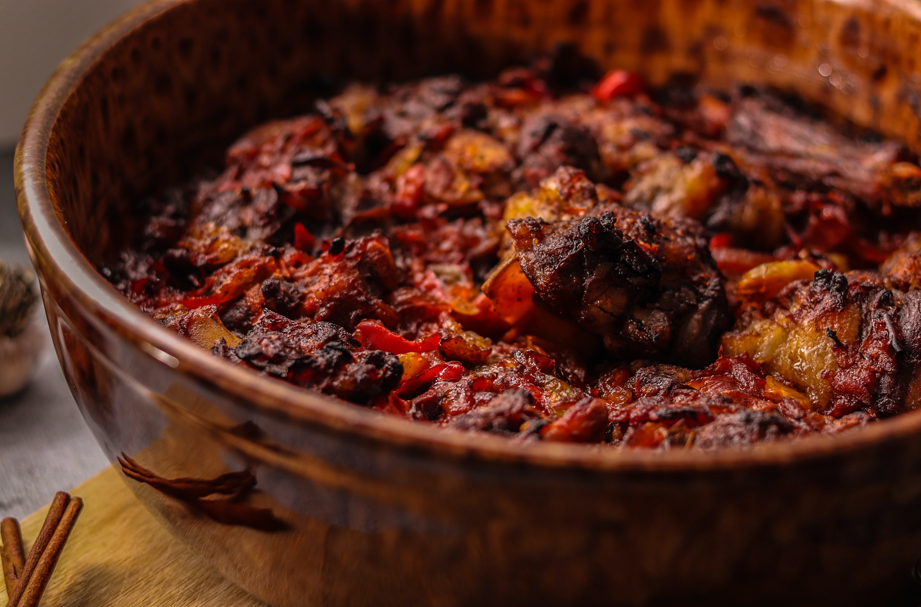 Traditional slow cooker beef casserole can also be cooked in a medium heat oven until tender and piping hot.