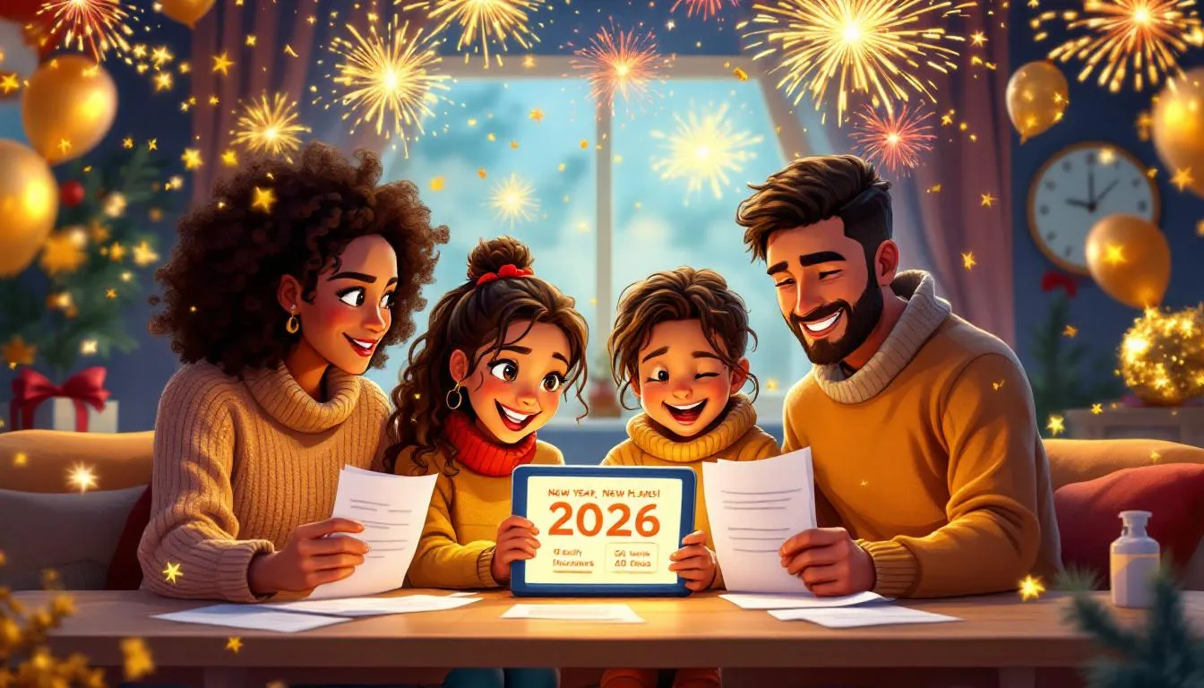 A family discussing their health insurance plans as they approach the new year 2026.