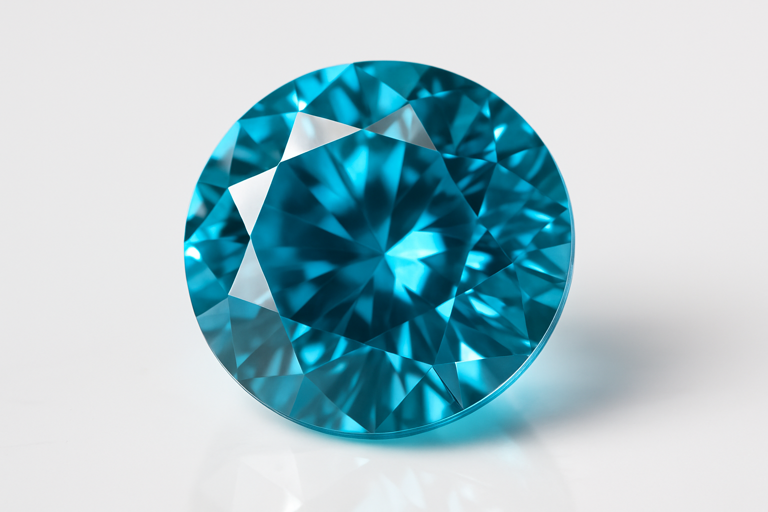 Mėlynas cirkonas iš arti