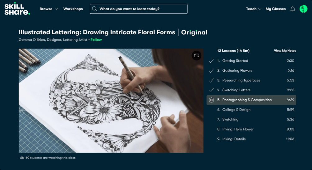 Skillshare Class: Illustrated Lettering