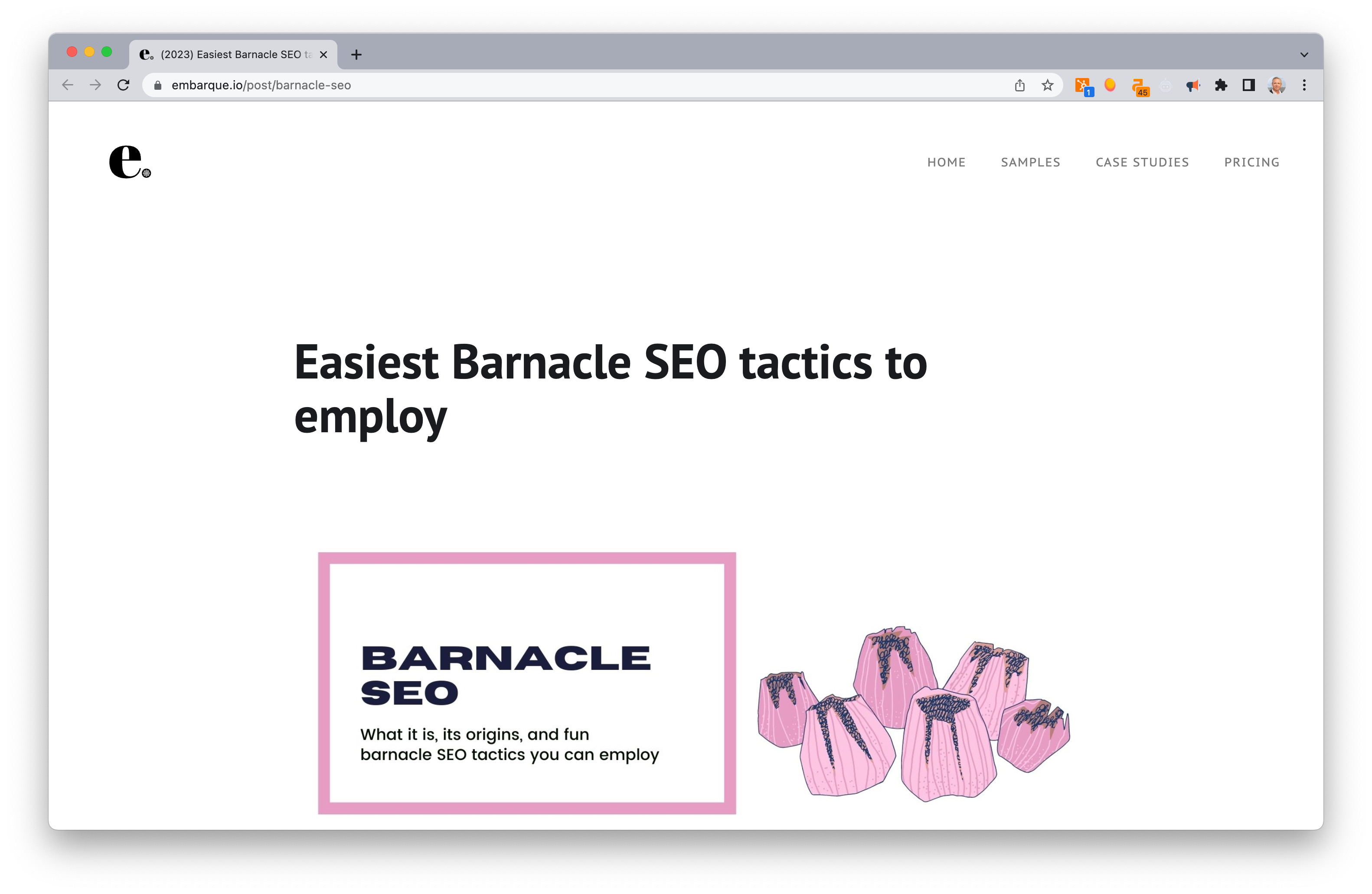 Screen Shot: Barnacle SEO: Latching onto High-Ranking Websites for Increased Visibility