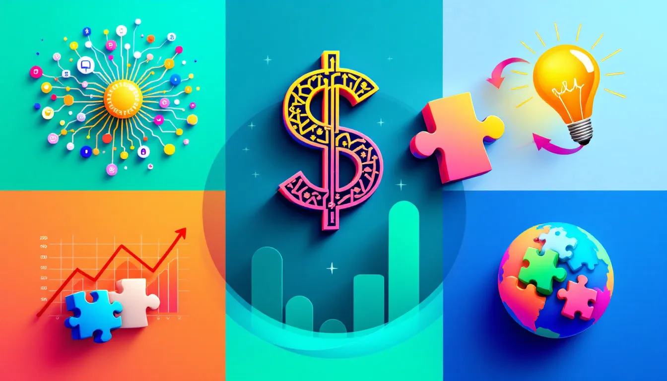 An illustration showing various business acumen skills such as strategic thinking and financial acumen.