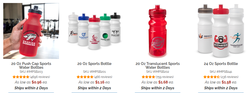 sports water bottle in Imprint