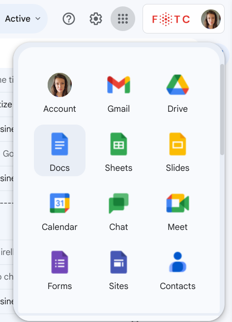 Docs icon in Gmail