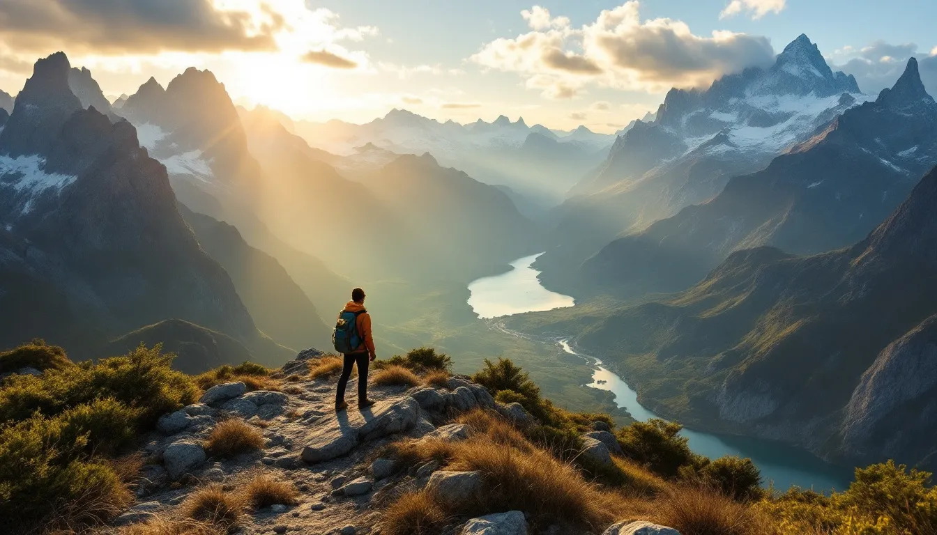 A hiker enjoying the stunning views while trekking in Patagonia, a must-do activity for visitors.