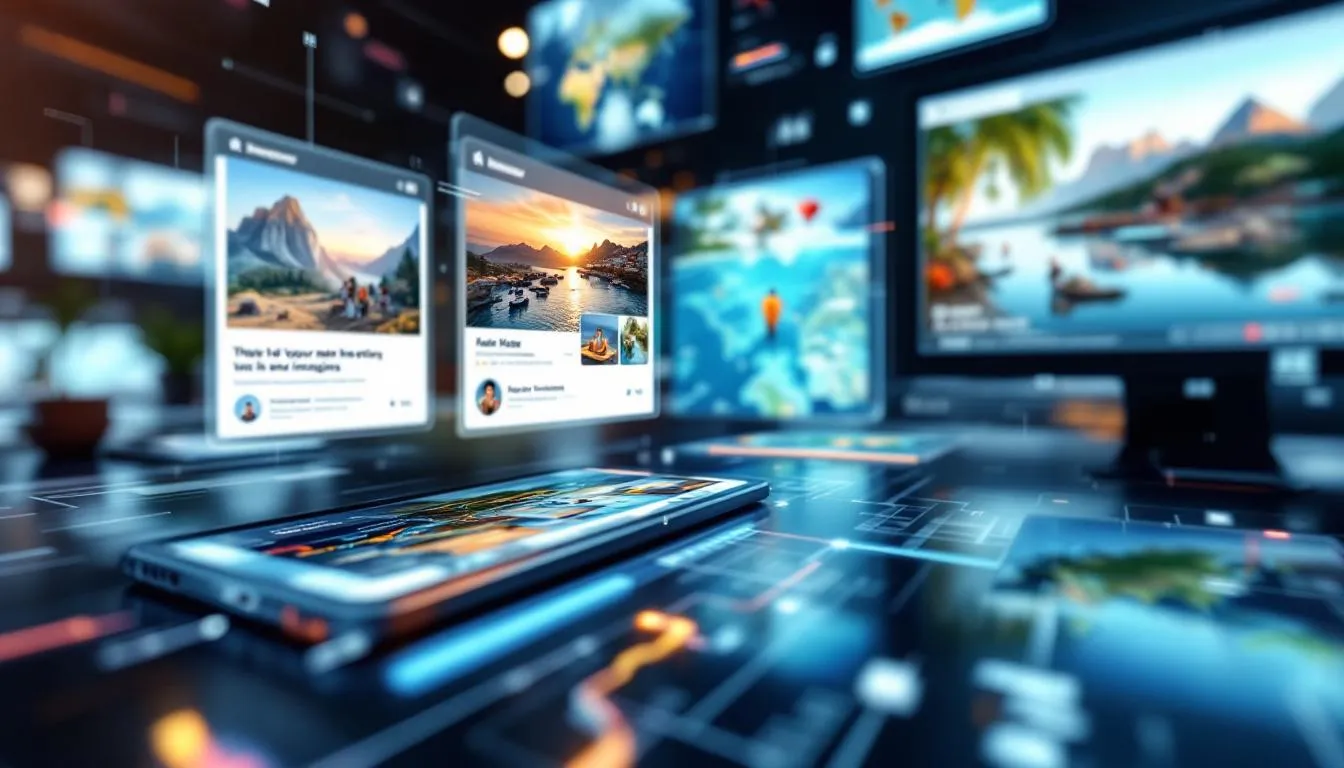 Crafting compelling ad copy for tour operators, featuring blurred examples of ad content.