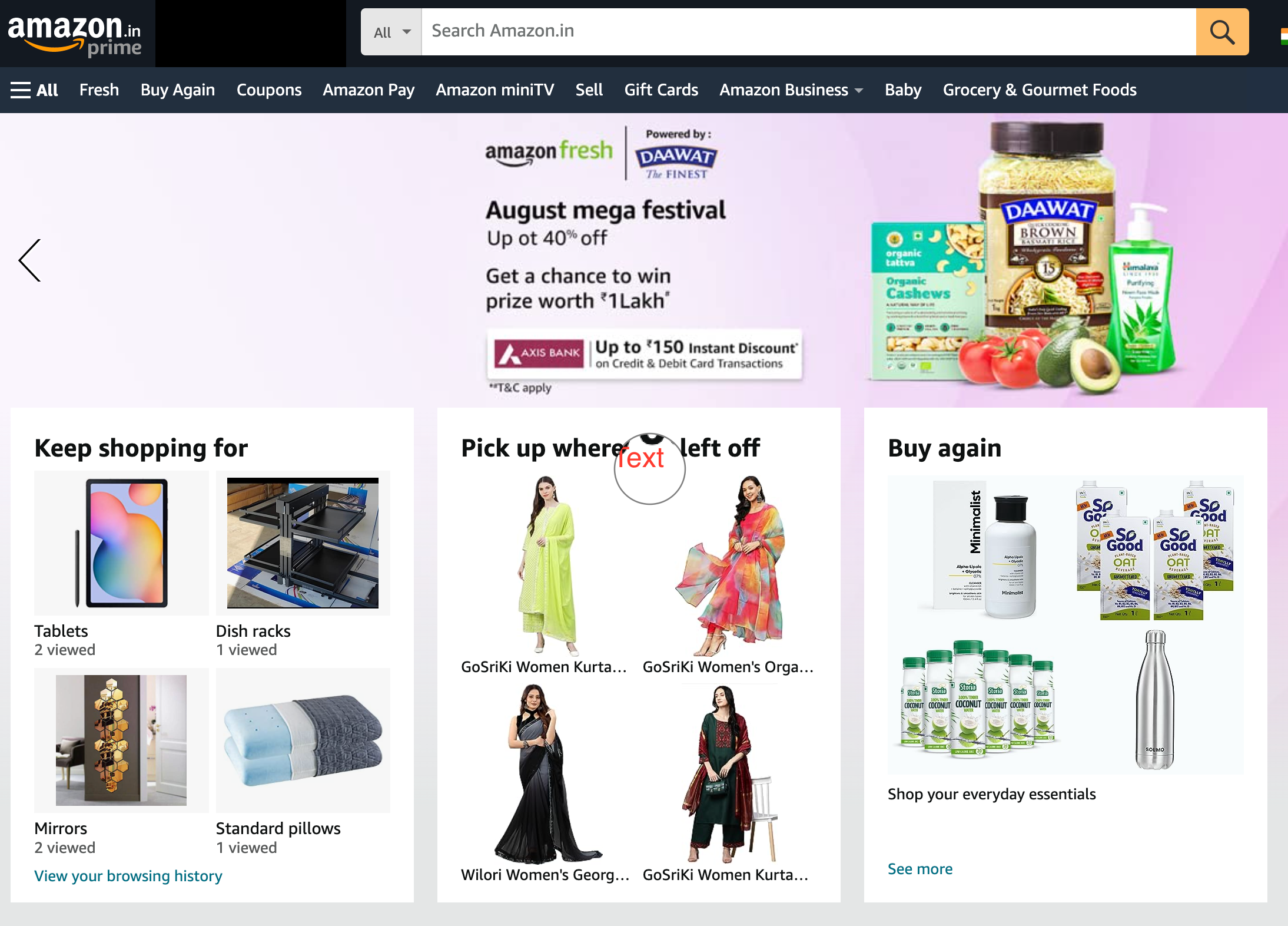 Amazon content personalization