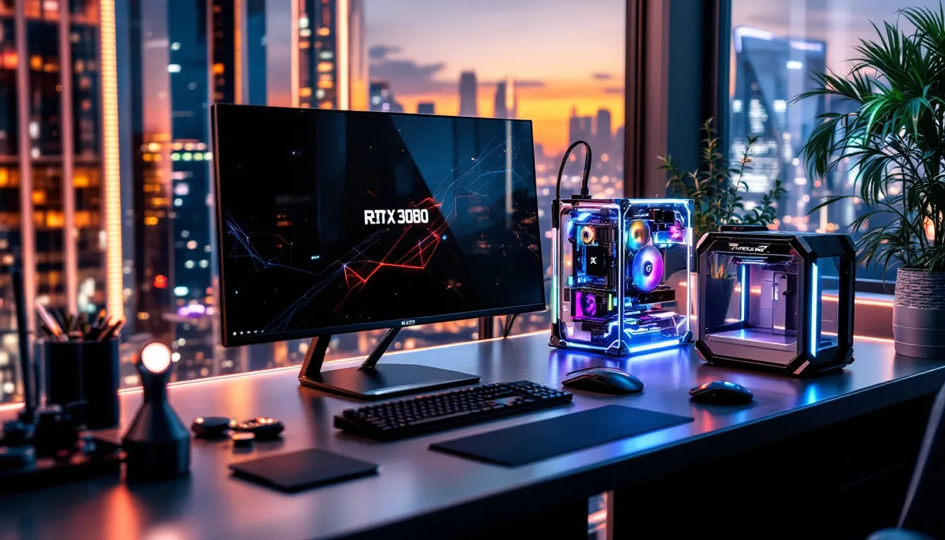 Components for a custom PC build.