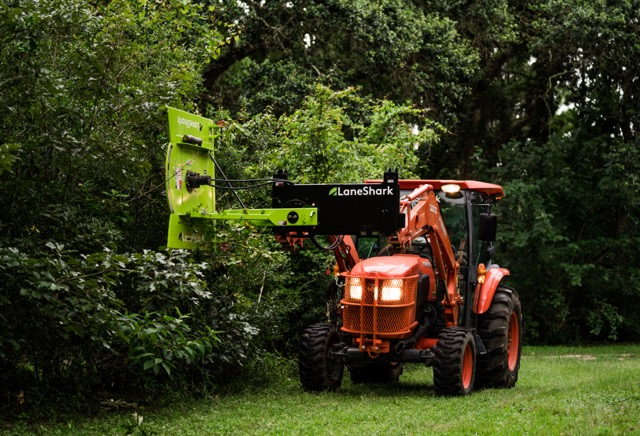 Lane Shark LS 2 cutting vertically on a Kubota