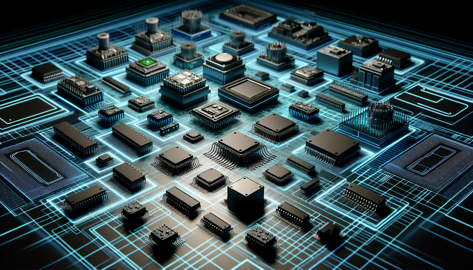 Illustration of different types of embedded microcontrollers