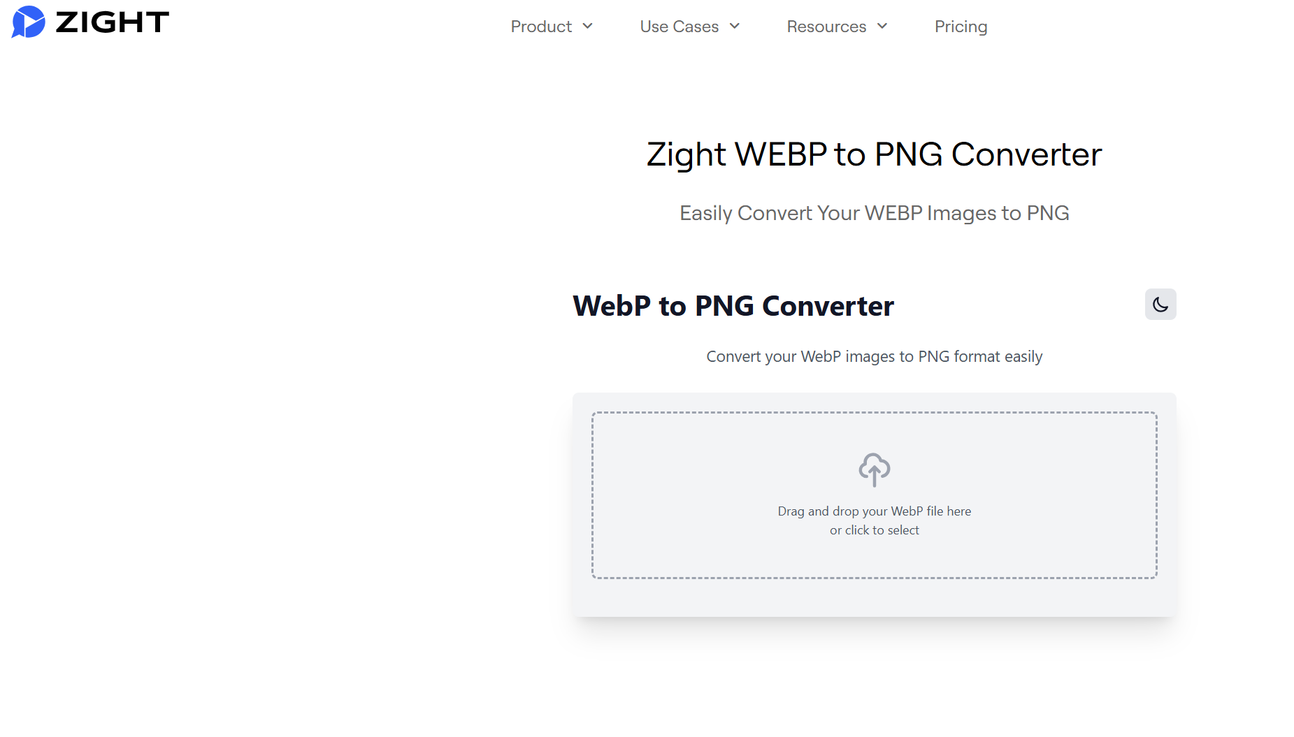 Zight's free WebP to PNG converter