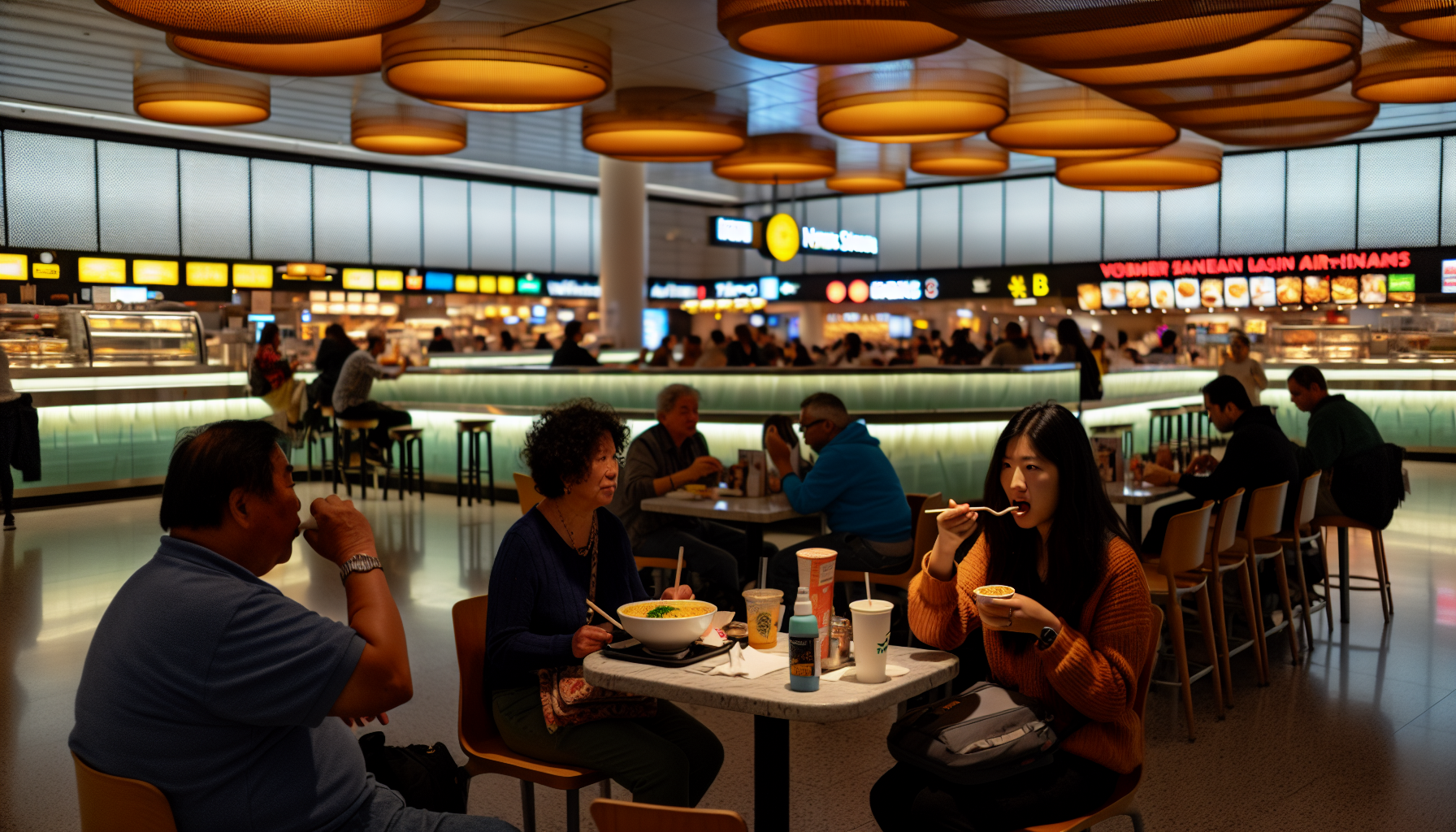 Dining area in Terminal B at LaGuardia Airport