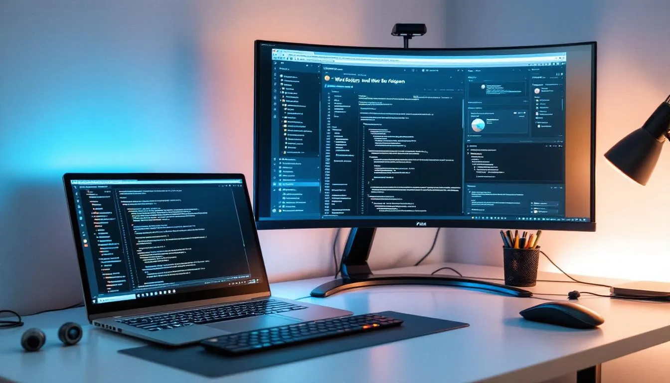 The image displays a mobile device and a desktop computer side by side, both showcasing a visually appealing web design for a local business in Cloud, Florida. This representation highlights the importance of web design services and digital marketing strategies for improving online visibility and attracting local customers.