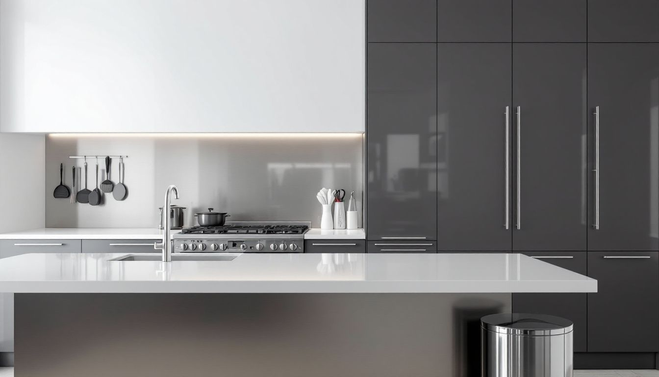 A clean and organized kitchen with maintenance tools for ovens.