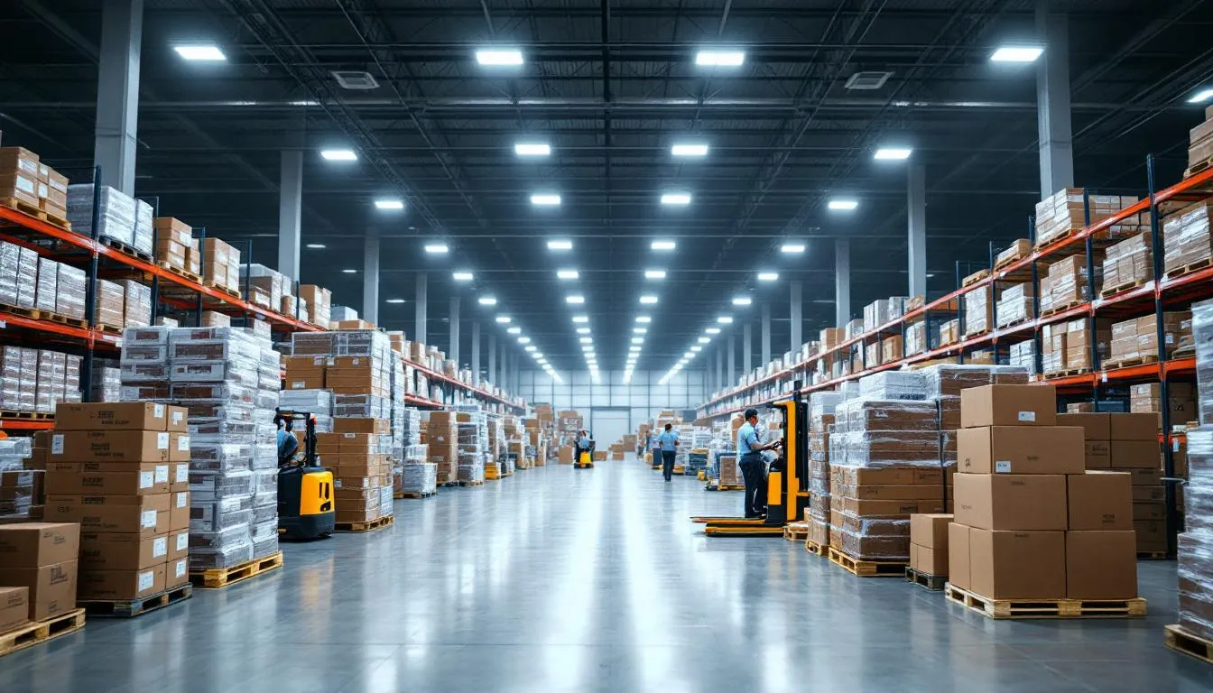 The image illustrates the concept of excess inventory and holding inventory costs, emphasizing the impact of a pull supply chain strategy on manufacturing processes. It highlights how companies manage raw materials and finished goods to align with customer demand while minimizing waste and optimizing production efficiency.