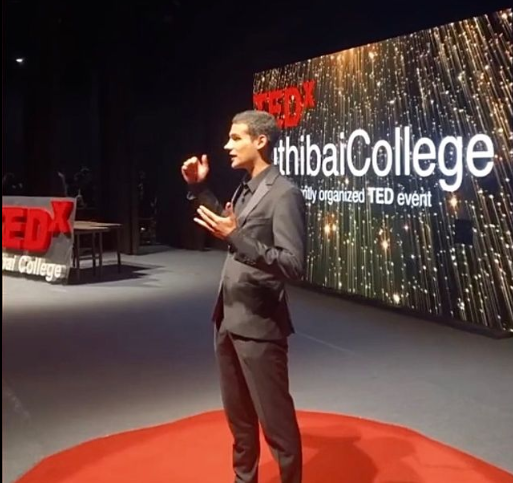 Mario Nawfal at a TedX speaking event