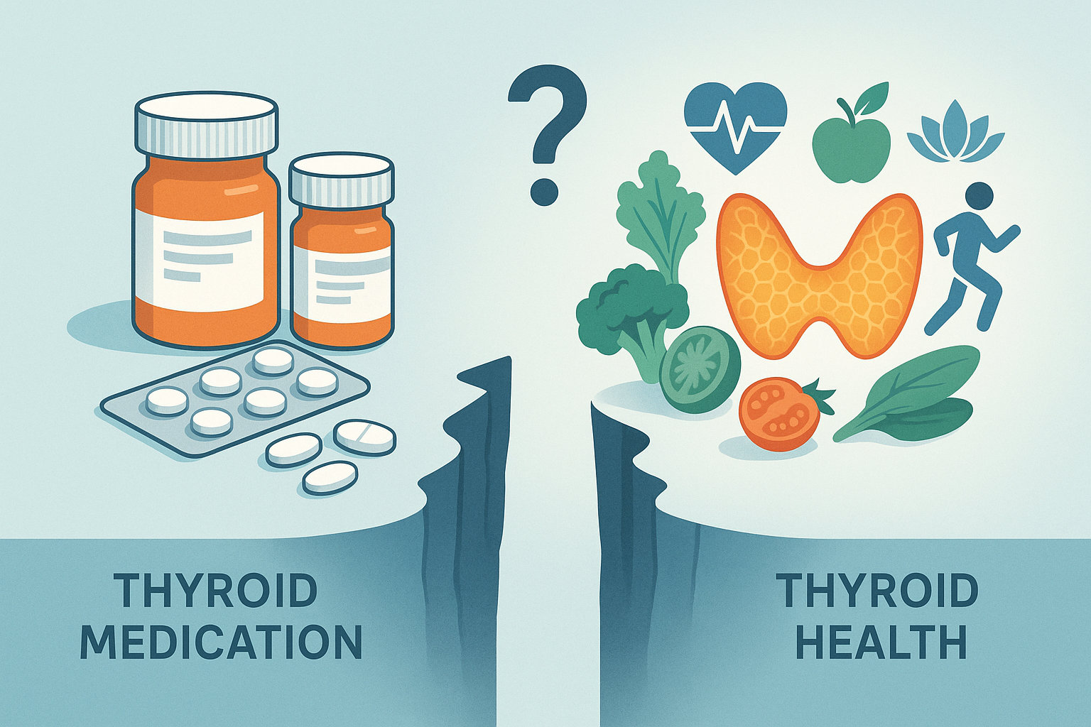 image showing the gap between thyroid medication and thyrod health