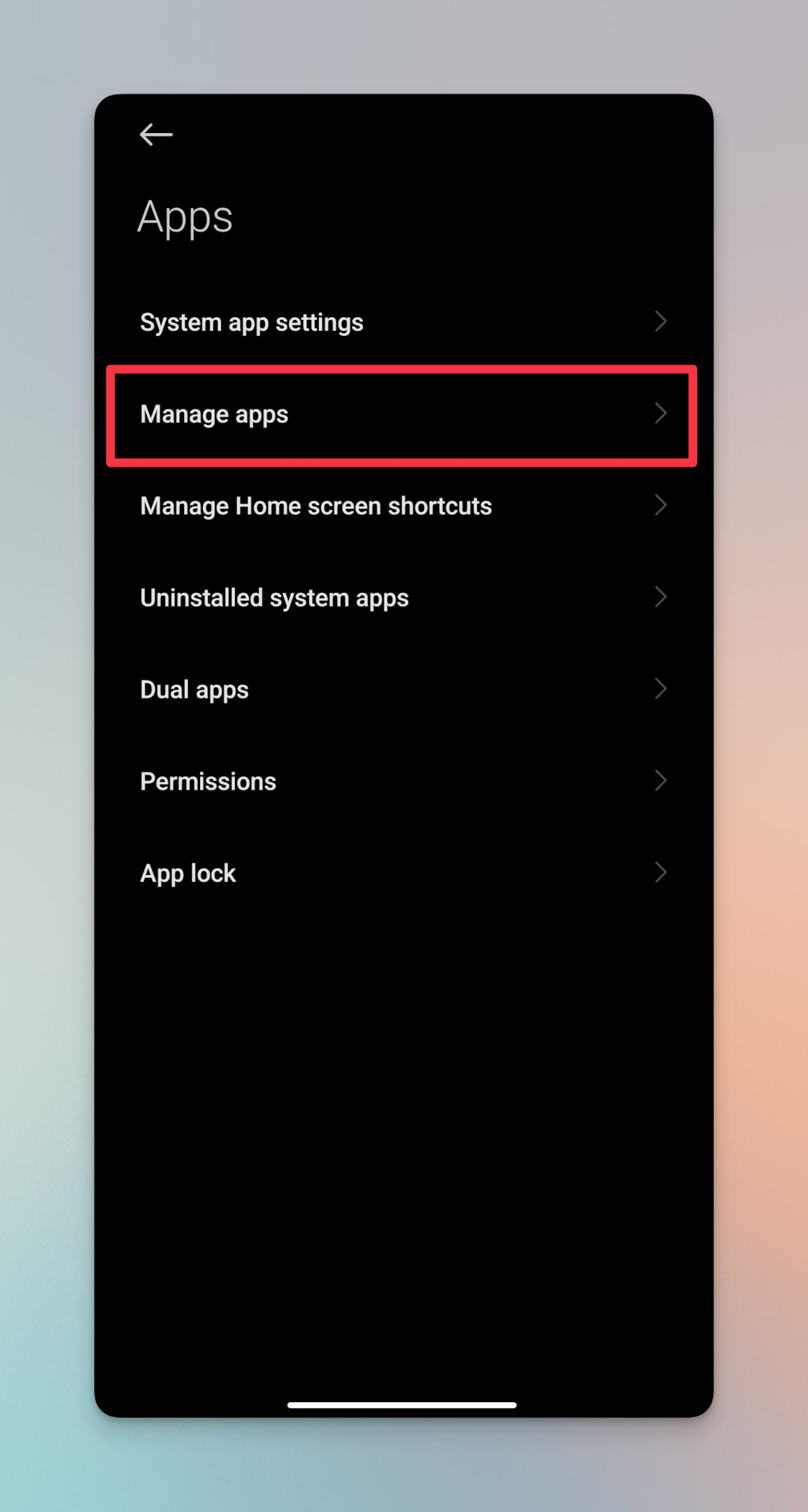Remote.tools highlights "Manage apps" to access snapchat settings related to location.