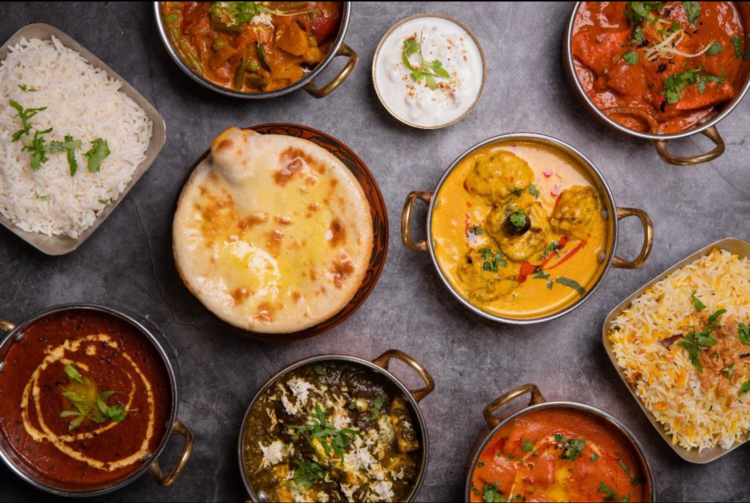 Selection of Indian food in Mumbai Maska Indian Restaurant in Chingford