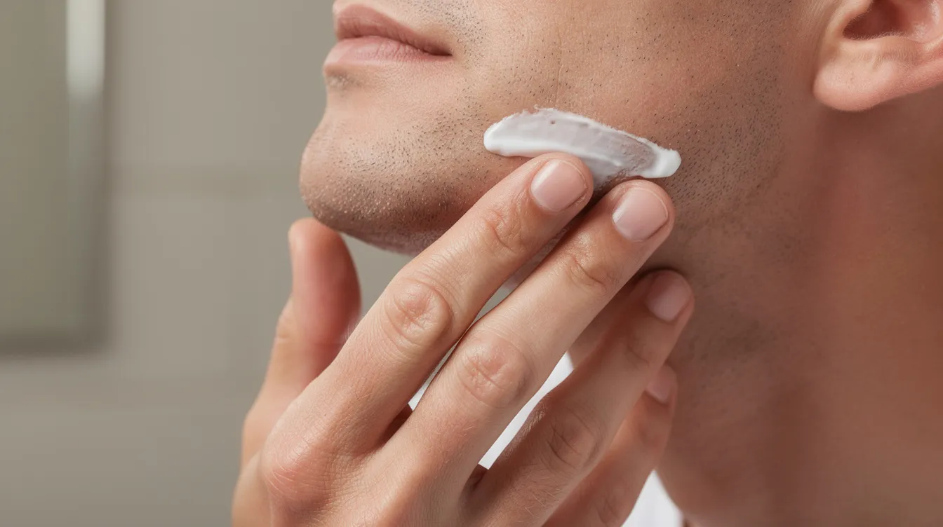 Man applying aftershave after shaving as part of a daily grooming routine